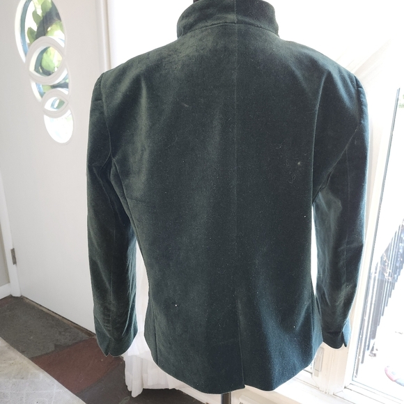 J. Crew Dark Green Velvet Blazer - Picture 2 of 6